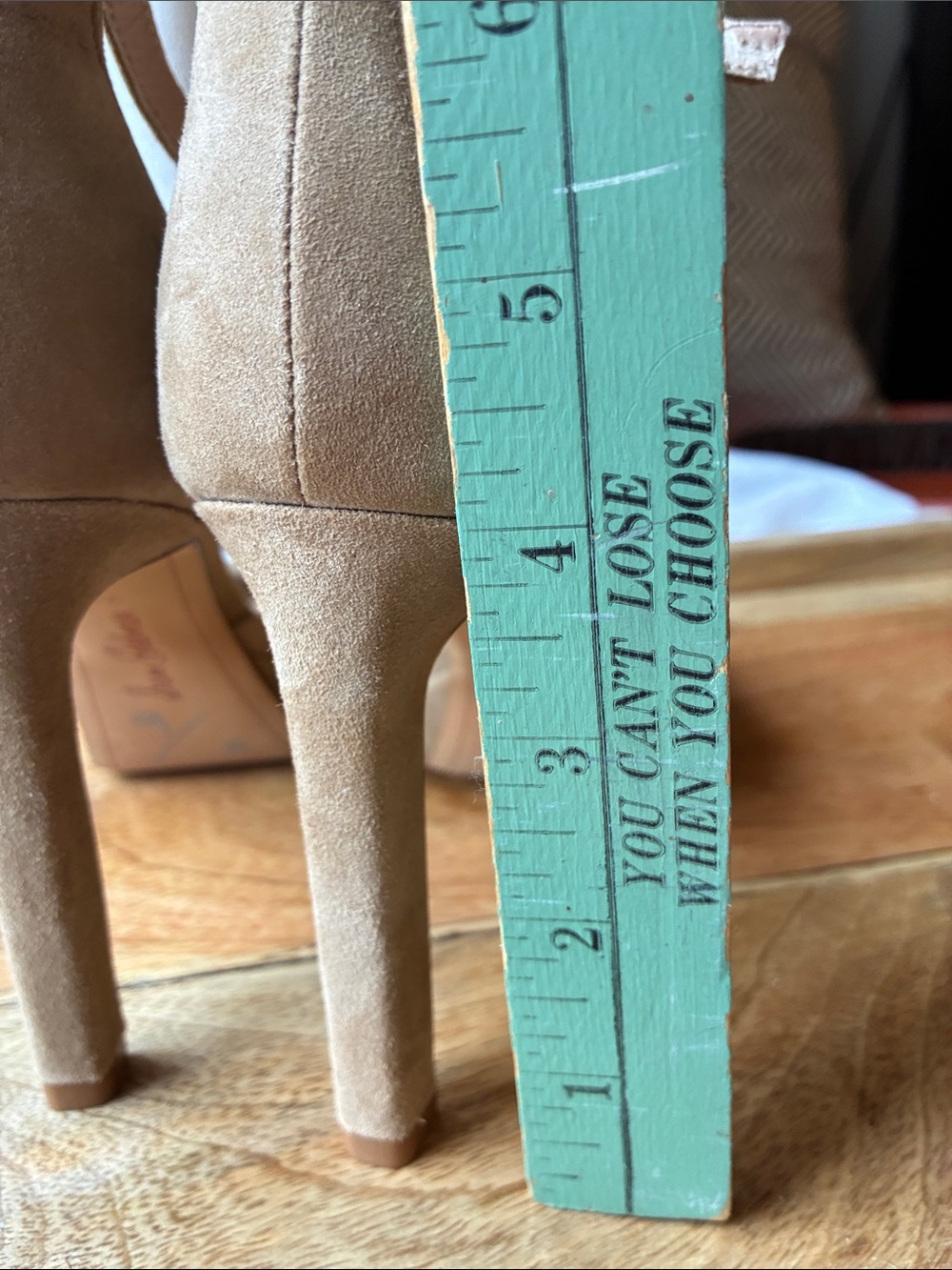 Sam Edelman Tan Suede Platform Peep-Toe Ankle Strap Heels - Picture 2 of 16